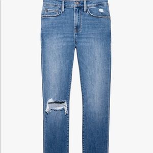 Frame skinny jeans with knee slit